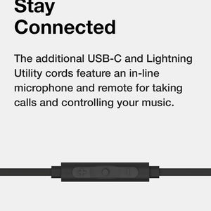 In-line microphone on Utility Series cords.