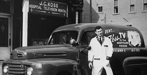 Vintage photograph of Koss TV rentals.
