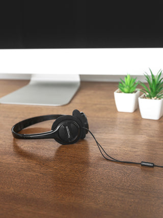 Koss KPH7iK On Ear Headphones on a desk 