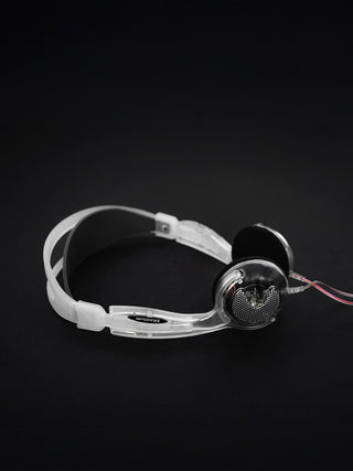 Headphones on a black background