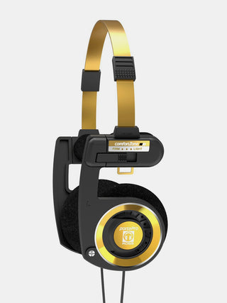 Black and gold headphones with 'Focal' branding on a white background