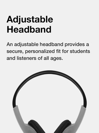 Headphones with adjustable headband on a light gray background