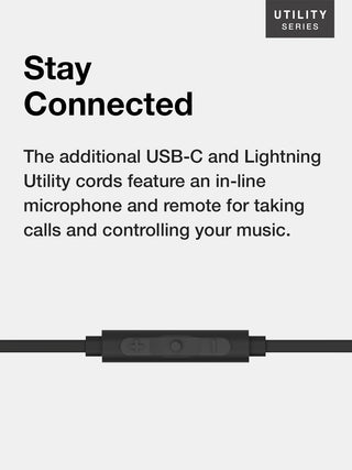 In-line microphone on Utility Series cords.
