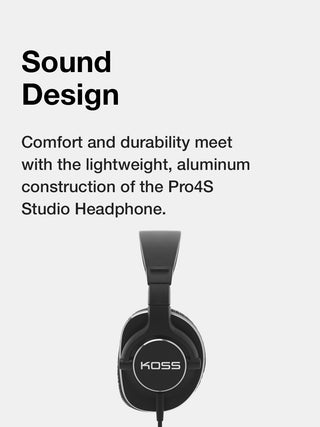 Koss Pro4S Full Size Studio Headphones, Black with Silver Trim 14 Koss Pro4S Studio Over Ear Headphones are comfortable, durable, and lightweight