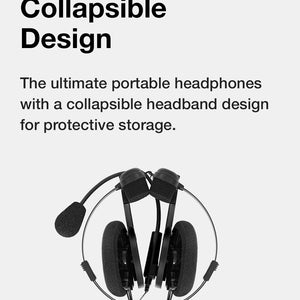 Koss Porta Pro Double-Sided On-Ear Communication Headset, Flexible,  Hands-Free Electret Microphone, Collapsible Design, Wired 3.5mm TRRS Plug,  Black
