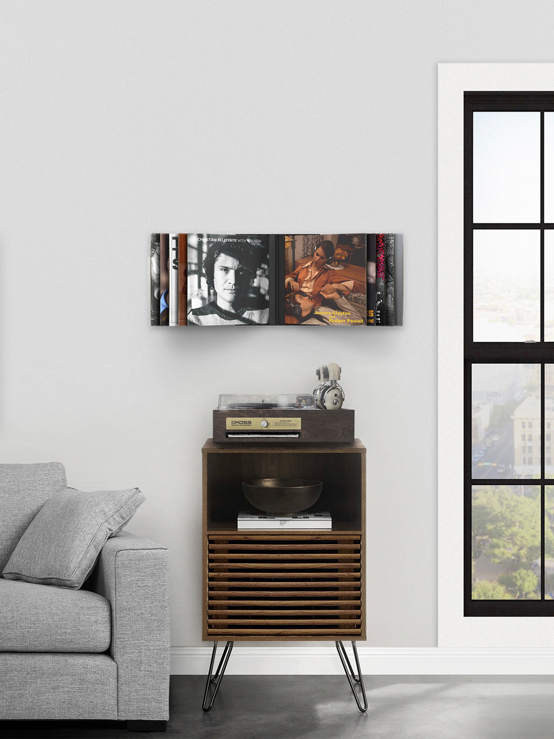Buy Freestanding wall mounted vinyl record holder with Custom