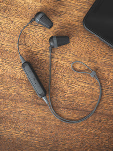 Koss The Plug Wireless Bluetooth in-Ear Buds In-Line Microphone and Remote Noise Isolating Memory Foam Cushions Black